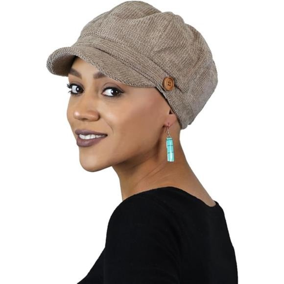 Newsboy Cap for Women Cancer Headwear Chemo Hat Ladies Head Coverings Tweed - Picture 5 of 5